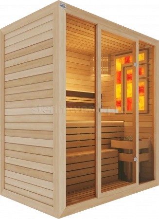 Трехместная финская сауна Comfort из кедра