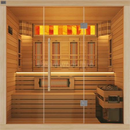 Трехместная комбинированная сауна Luxury из кедра